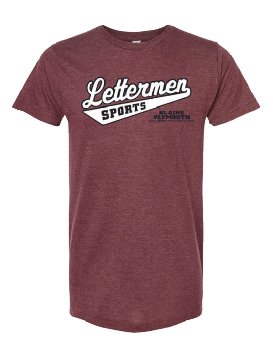 Hthr Burgundy Classic Lettermen Tee 2.0
