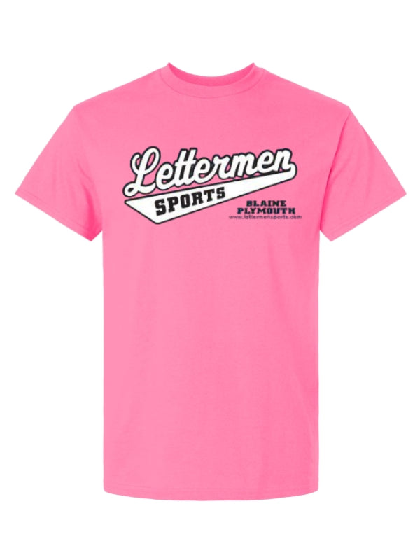 Safety Pink Classic Lettermen Tee 2.0