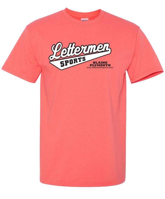Classic Lettermen Tee, Coral Silk