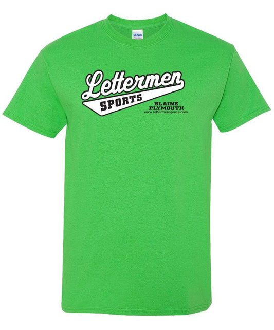 Classic Lettermen Tee, Electric Green