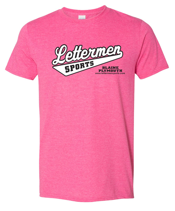 Classic Lettermen Tee, Heather Heliconia