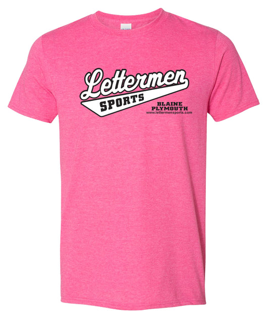 Classic Lettermen Tee, Heather Heliconia