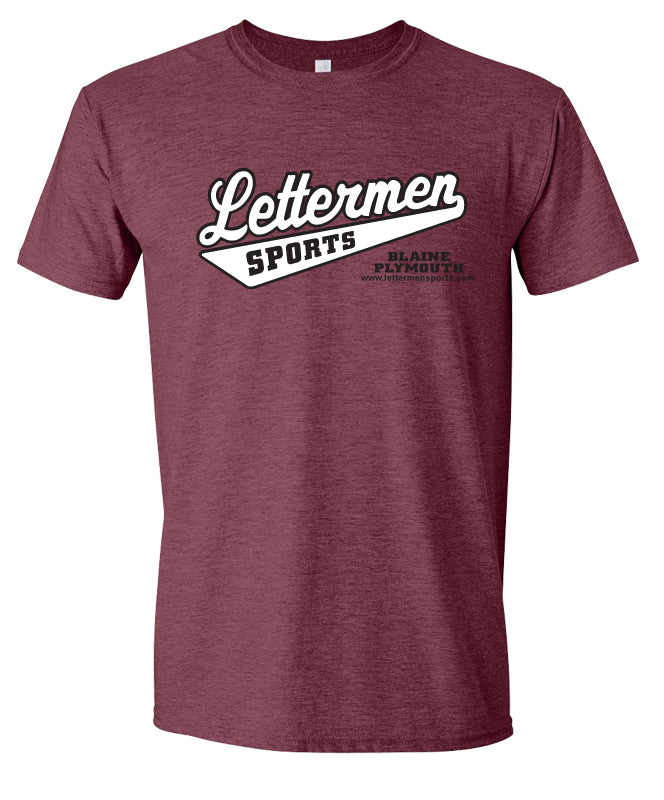 Classic Lettermen Tee, Heather Maroon