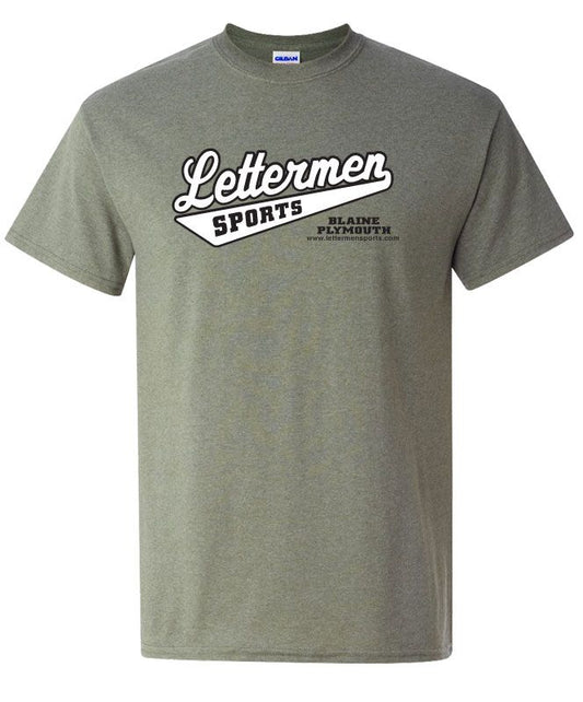 Classic Lettermen Tee, Heather Military