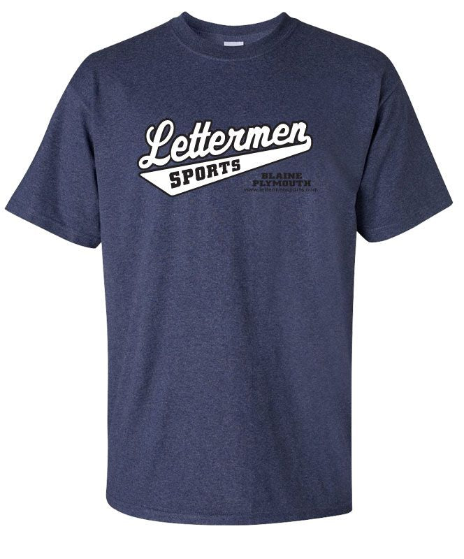 Classic Lettermen Tee, Heather Navy