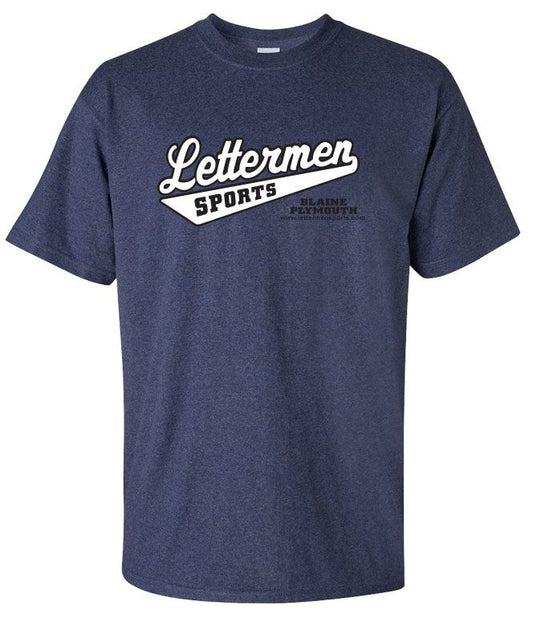 Classic Lettermen Tee, Heather Navy