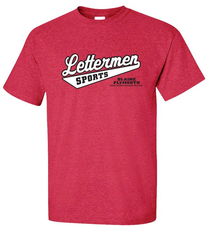 Classic Lettermen Tee, Heather Red