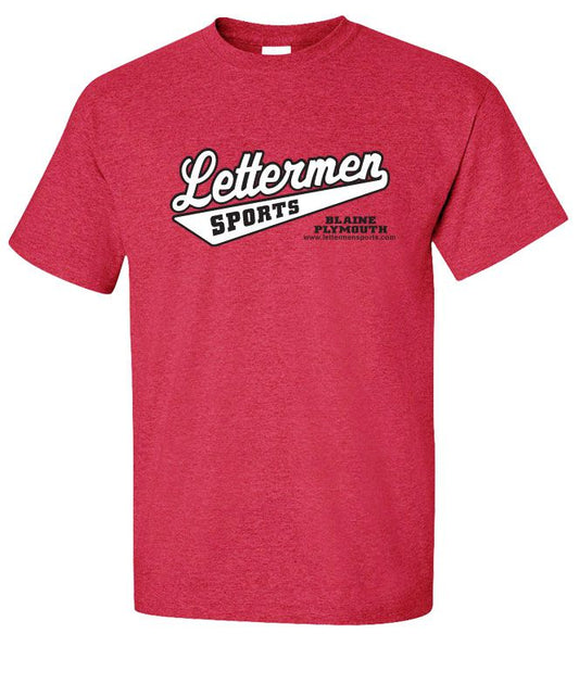 Classic Lettermen Tee, Heather Red