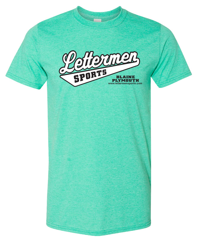 Classic Lettermen Tee, Heather Seafoam
