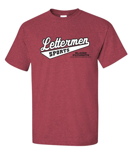 Classic Lettermen Tee, Heather Cardinal