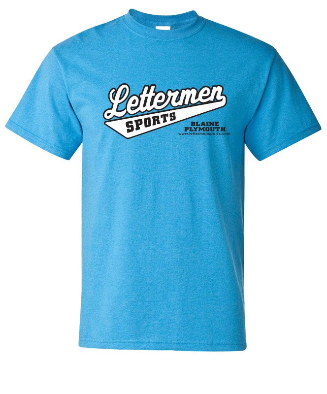 Classic Lettermen Tee, Heather Sapphire