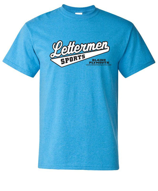 Classic Lettermen Tee, Heather Sapphire