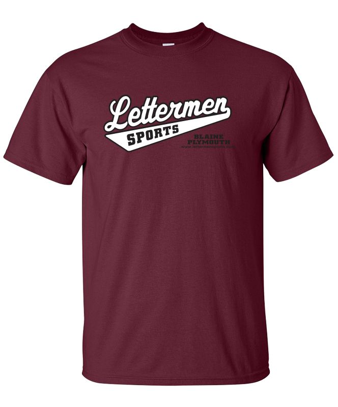 Classic Lettermen Tee, Maroon