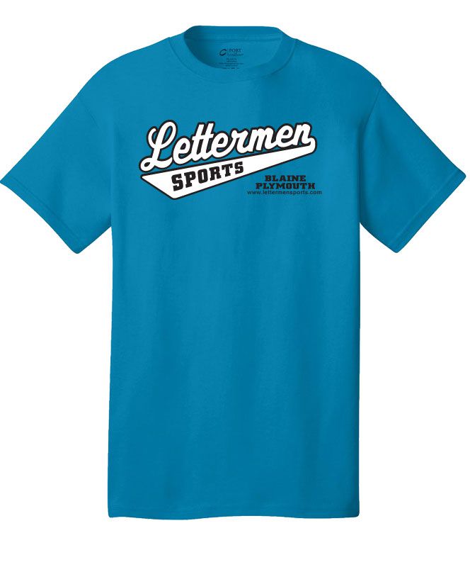 Classic Lettermen Tee, Neon Blue