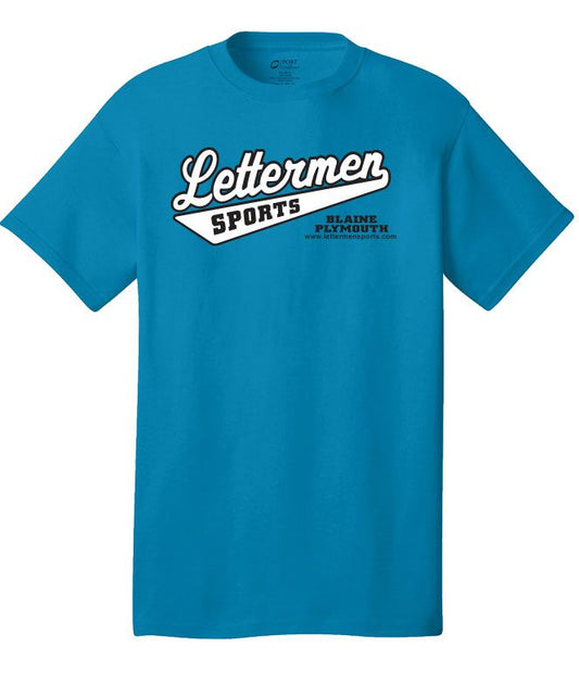 Classic Lettermen Tee, Neon Blue
