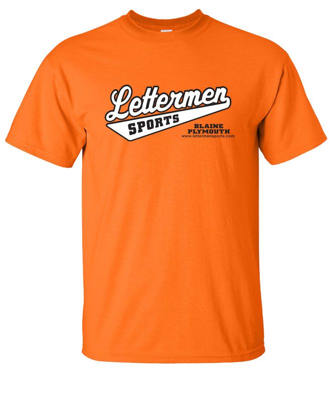 Classic Lettermen Tee, Safety Orange