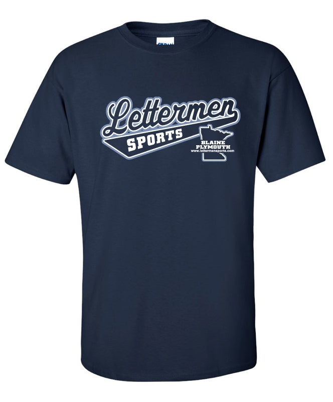 Navy/Columbia Blue Lettermen Tee