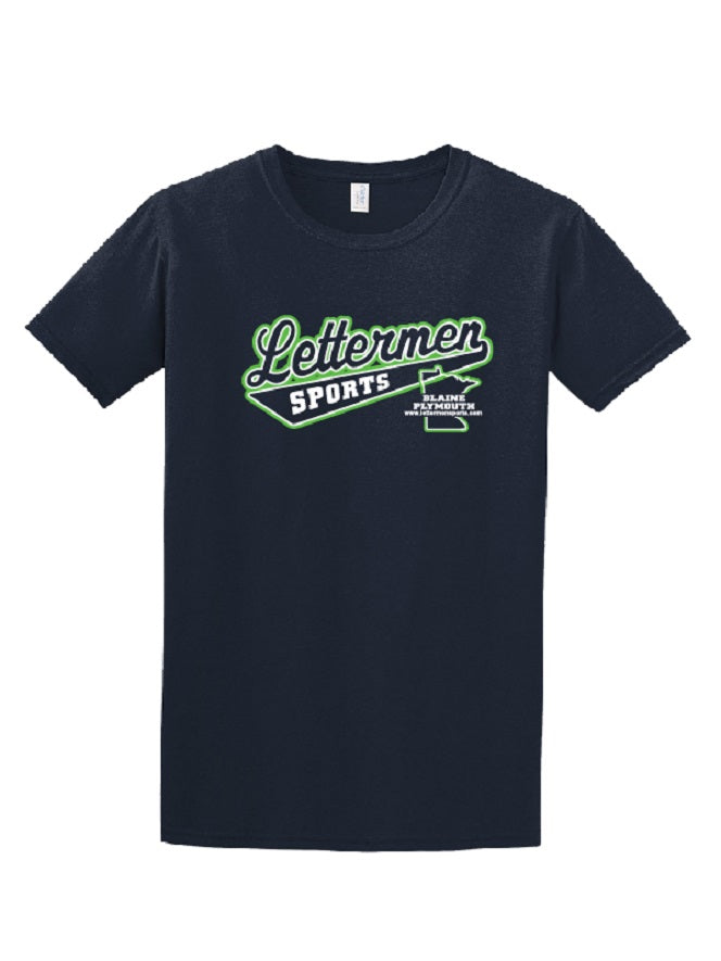 Navy/Lime Lettermen Tee