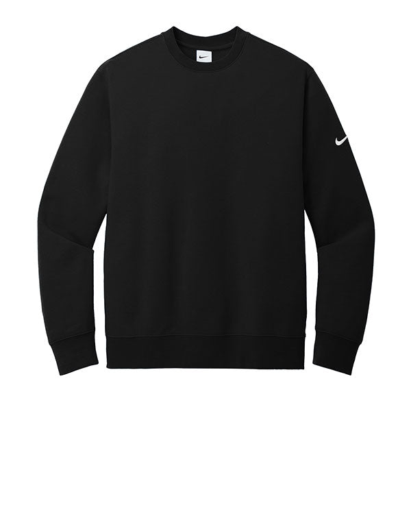 Black Nike Club Fleece Sleeve Swoosh Crew