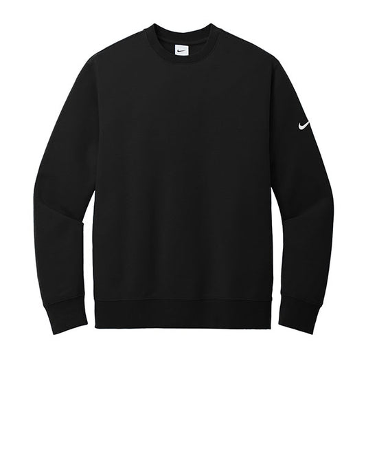 Black Nike Club Fleece Sleeve Swoosh Crew