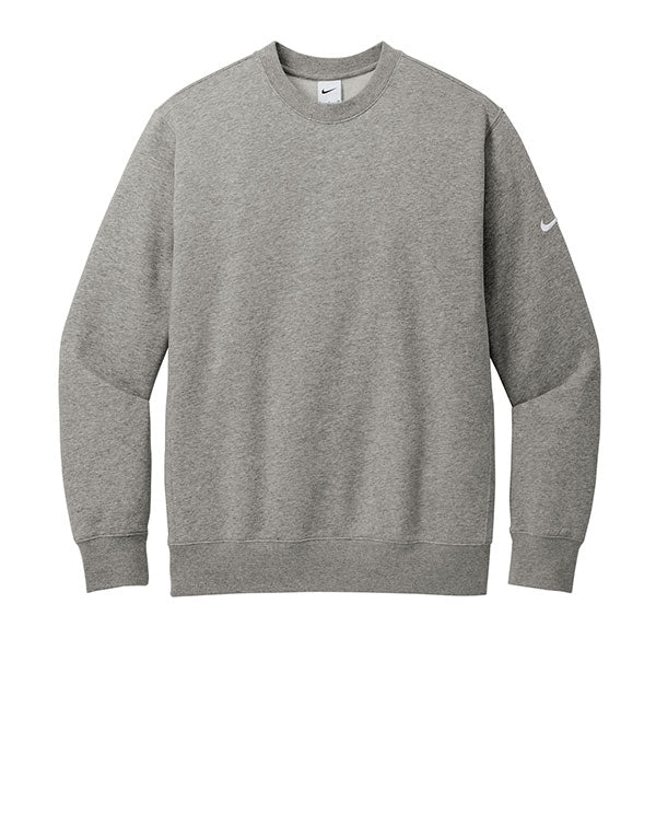 Dark Grey Heather Nike Club Fleece Sleeve Swoosh Crew