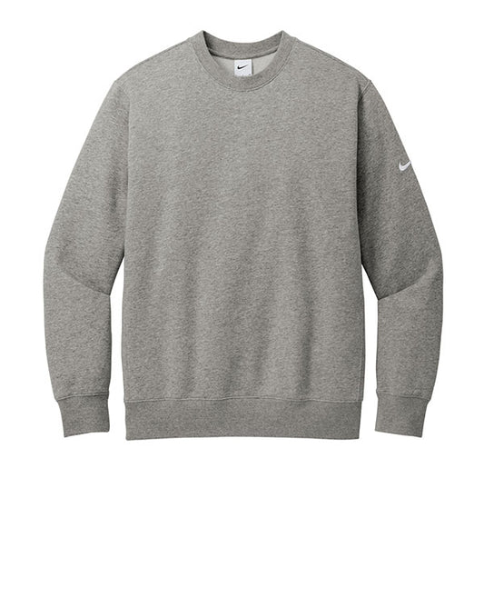 Dark Grey Heather Nike Club Fleece Sleeve Swoosh Crew