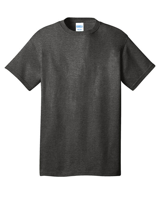 Dark Grey Heather Port & Company Core Cotton Tee