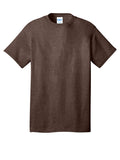 Heather Dark Chocolate Brown Port & Company Core Cotton Tee