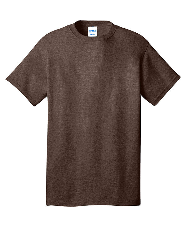 Heather Dark Chocolate Brown Port & Company Core Cotton Tee