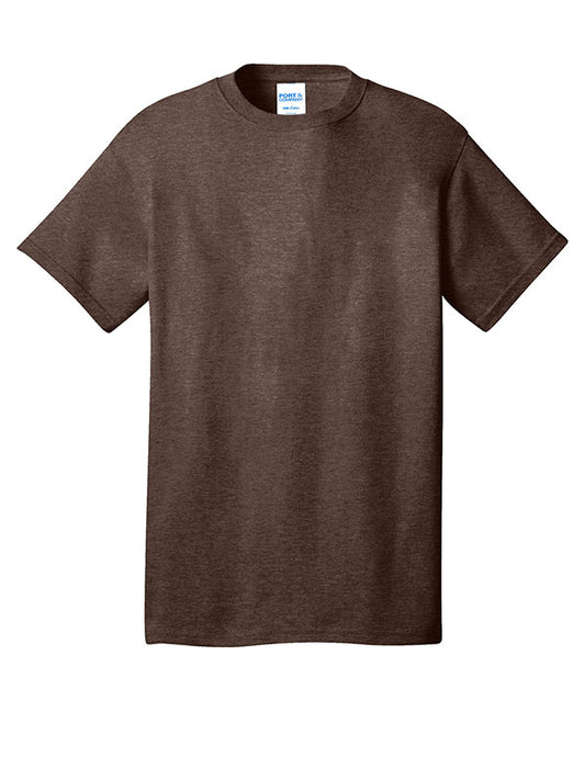 Heather Dark Chocolate Brown Port & Company Core Cotton Tee