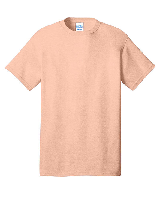 Heather Dusty Peach Port & Company Core Cotton Tee