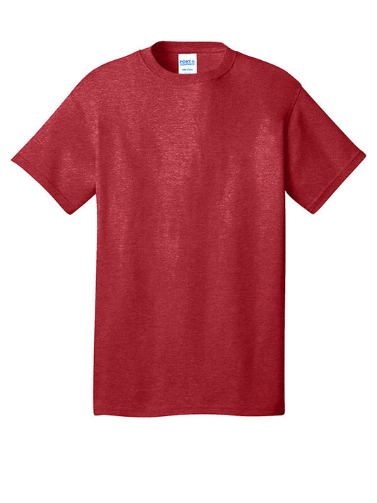 Heather Red Port & Company Core Cotton Tee