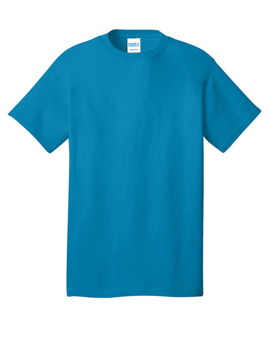 Neon Blue Port & Company Core Cotton Tee