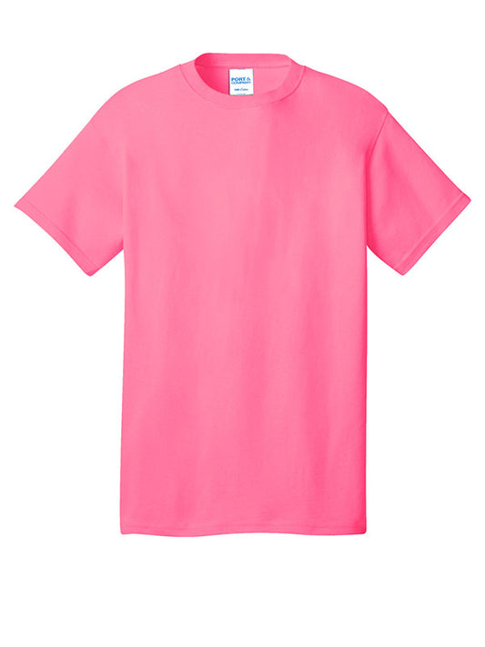 Neon Pink Port & Company Core Cotton Tee