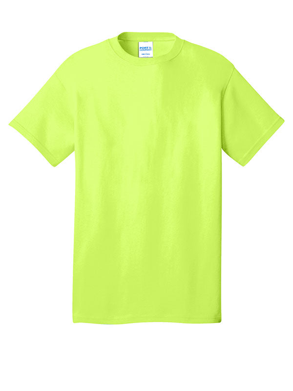 Neon Yellow Port & Company Core Cotton Tee