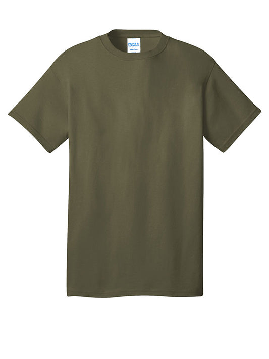 Olive Drab Green Port & Company Core Cotton Tee