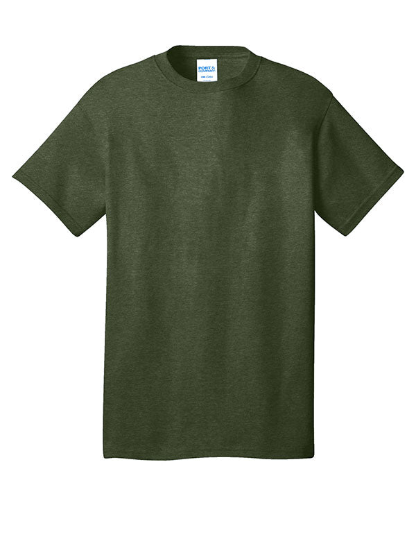 Olive Green Heather Port & Company Core Cotton Tee