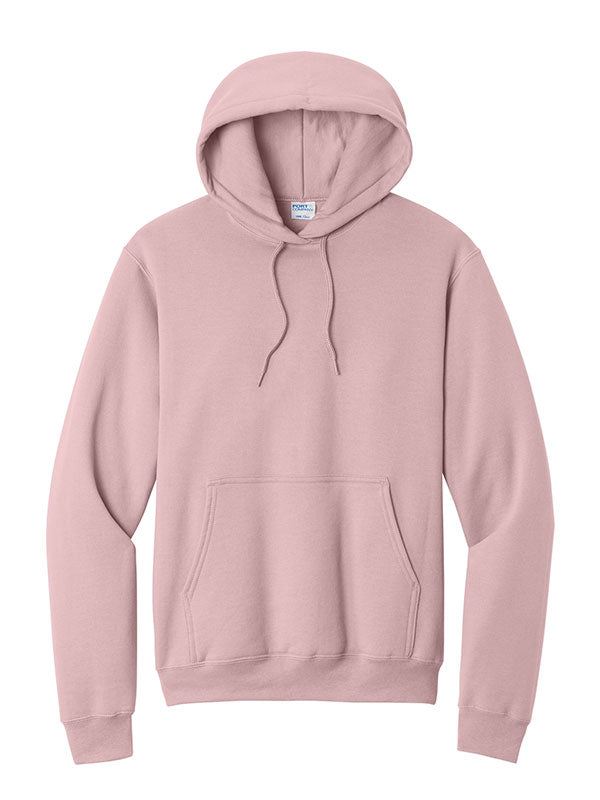 Blush Pink Port & Company Fleece Pullover Hooded Sweatshirt