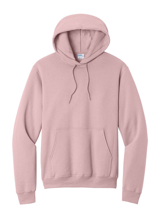 Blush Pink Port & Company Fleece Pullover Hooded Sweatshirt