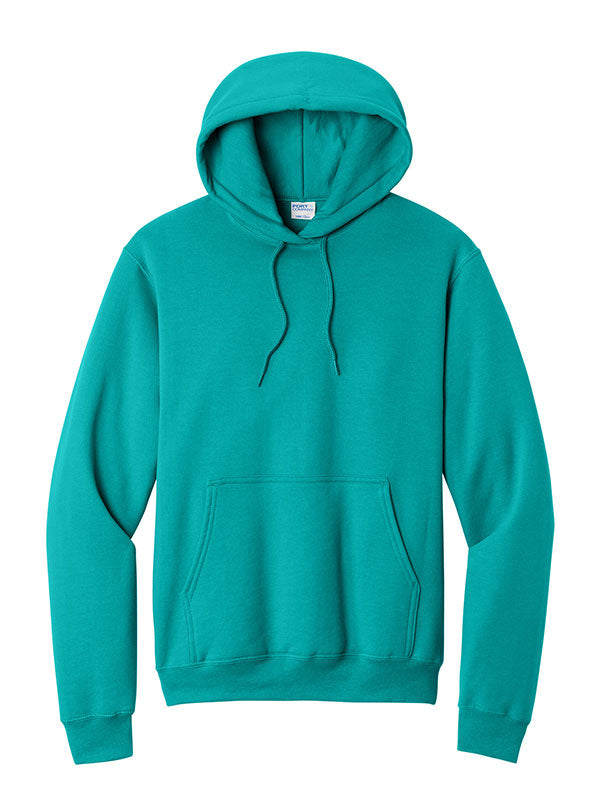 Bright Aqua Port & Company Fleece Pullover Hooded Sweatshirt