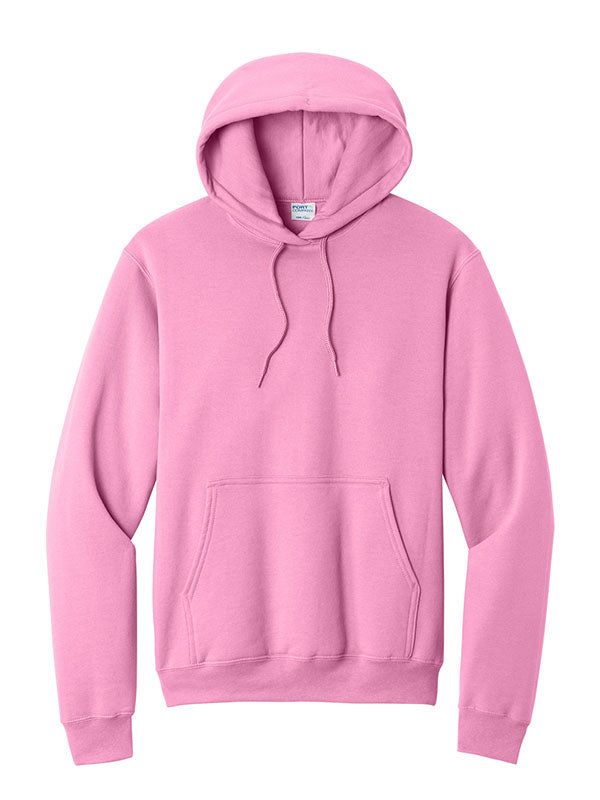 Candy Pink Port & Company Fleece Pullover Hooded Sweatshirt