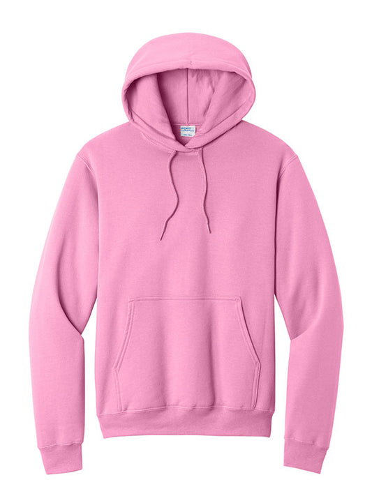 Candy Pink Port & Company Fleece Pullover Hooded Sweatshirt