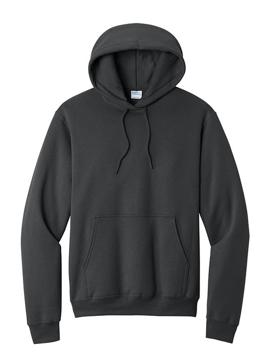 Coal Grey Port & Company Fleece Pullover Hooded Sweatshirt