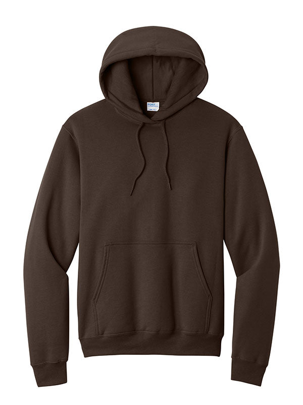 Dark Chocolate Brown Port & Company Fleece Pullover Hooded Sweatshirt