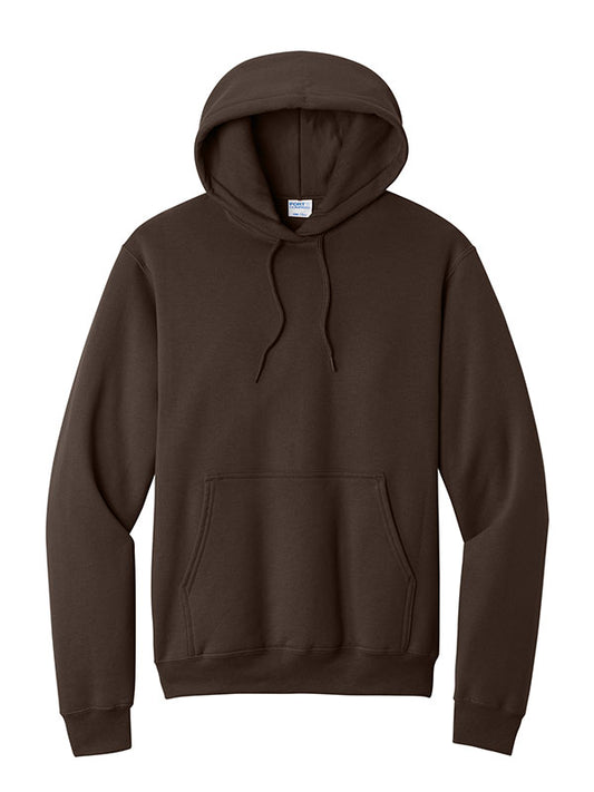 Dark Chocolate Brown Port & Company Fleece Pullover Hooded Sweatshirt