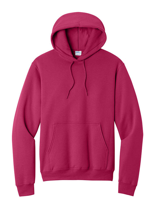 Flush Pink Port & Company Fleece Pullover Hooded Sweatshirt