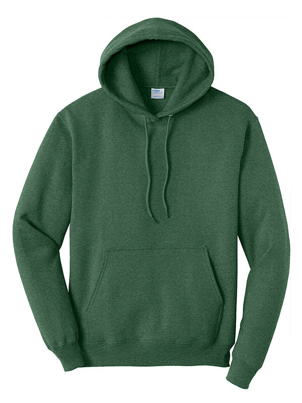 Forest Green Heather Port & Company Fleece Pullover Hooded Sweatshirt