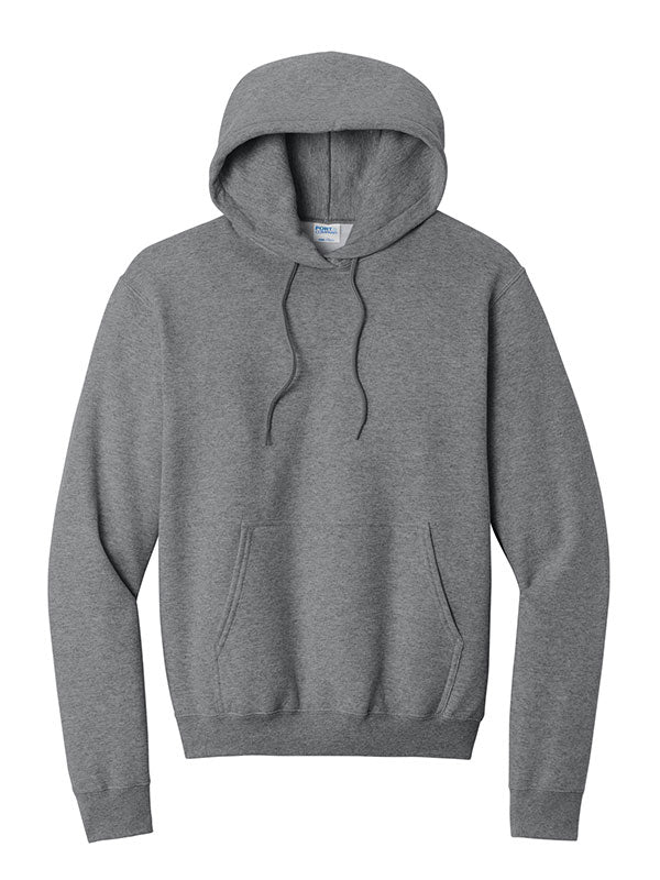 Graphite Heather Port & Company Fleece Pullover Hooded Sweatshirt