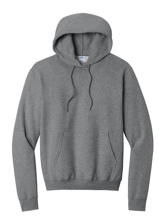 Graphite Heather Port & Company Fleece Pullover Hooded Sweatshirt