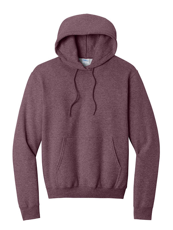 Heather Athletic Maroon Port & Company Fleece Pullover Hooded Sweatshirt